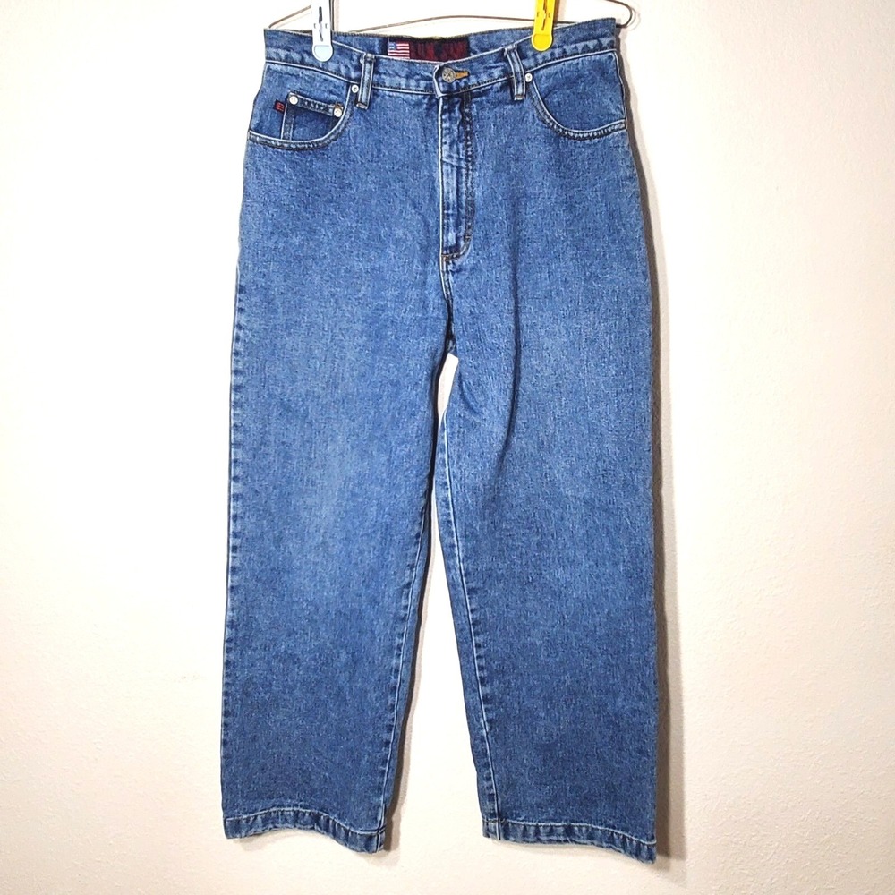 VTG B.U.M. Equipment American Womans Classic High Rise Blue Jeans Size 13/14 BUM